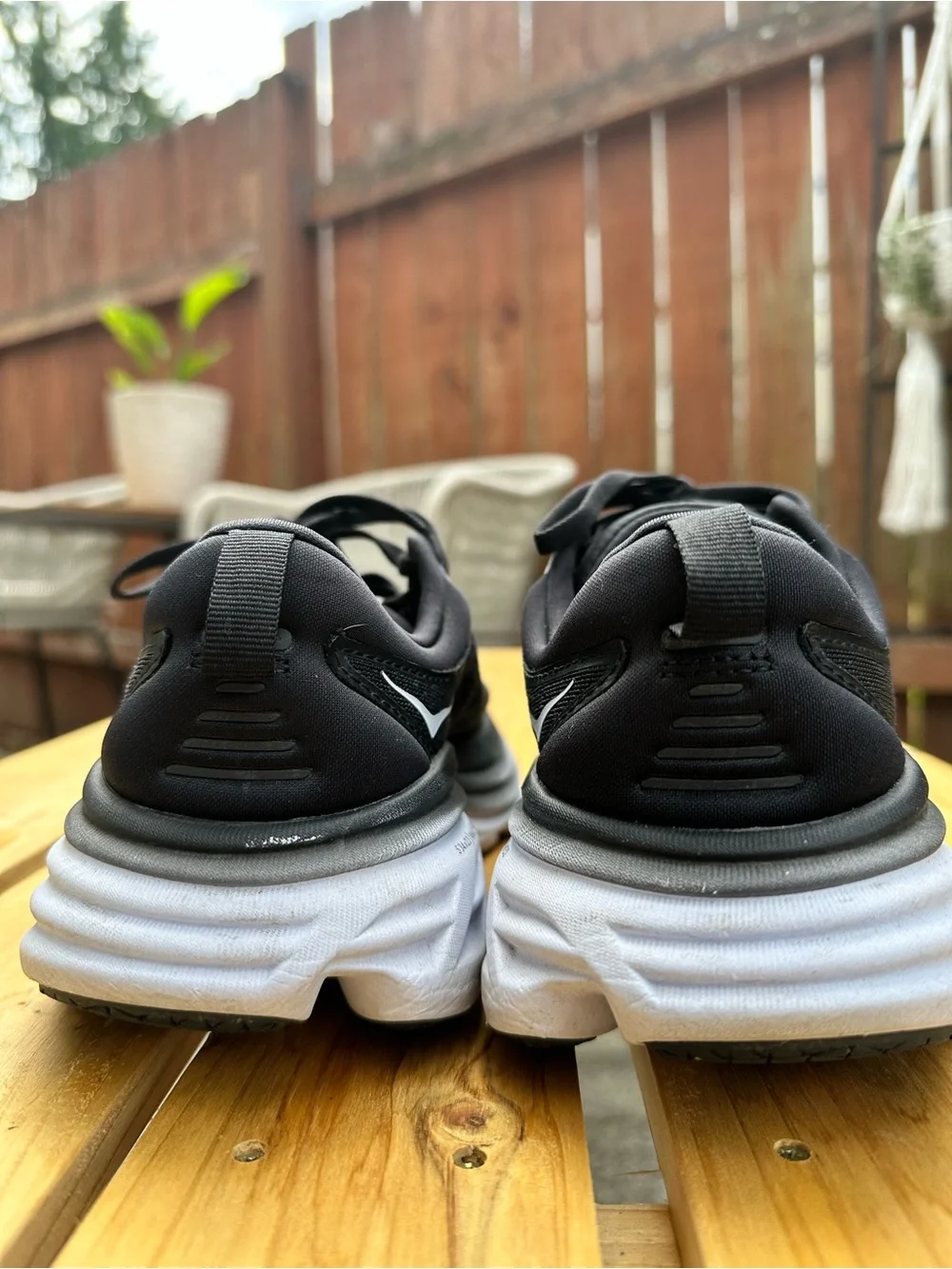 Hoka Bondi Black Women's Size 7 Wide Pre Owned - Picture 7 of 9